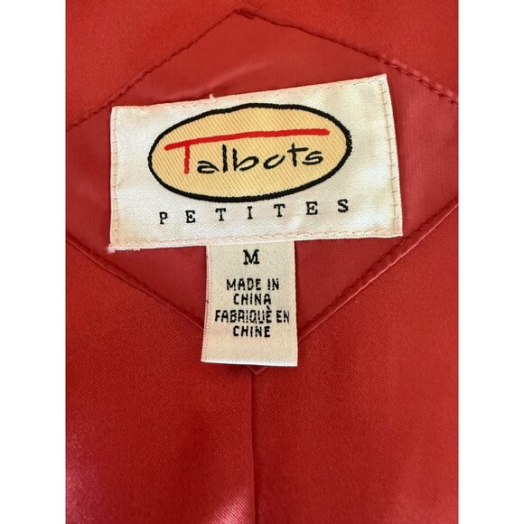 Talbots Down Filled Quilted Puffer Jacket Size Petite M Shawl Collar Pink Warm - Picture 7 of 10